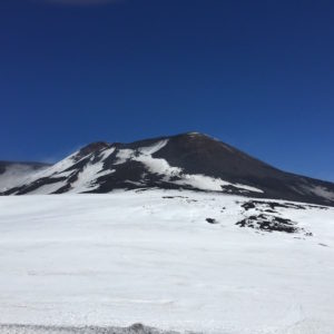 Snow on Etna Volcano
