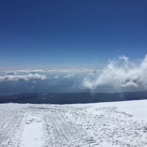 Snow on Etna Volcano