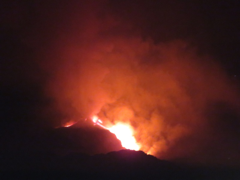Night of fire, Etna on eruption again