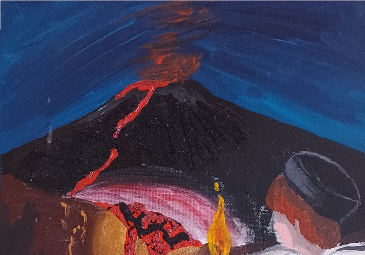 art painting with ash