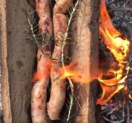 sausage and mushrooms